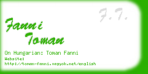 fanni toman business card